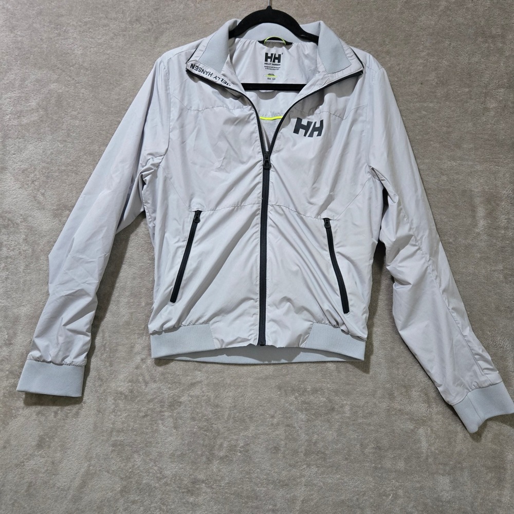 Helly Hansen Crew Windbreaker Jacket Mens Small Grey‎ Sailing